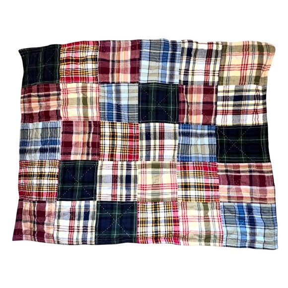 Nautica Standard Shams in Cambridge Madras Plaid BLUS REDS Nautical Lake Summer - Picture 1 of 11